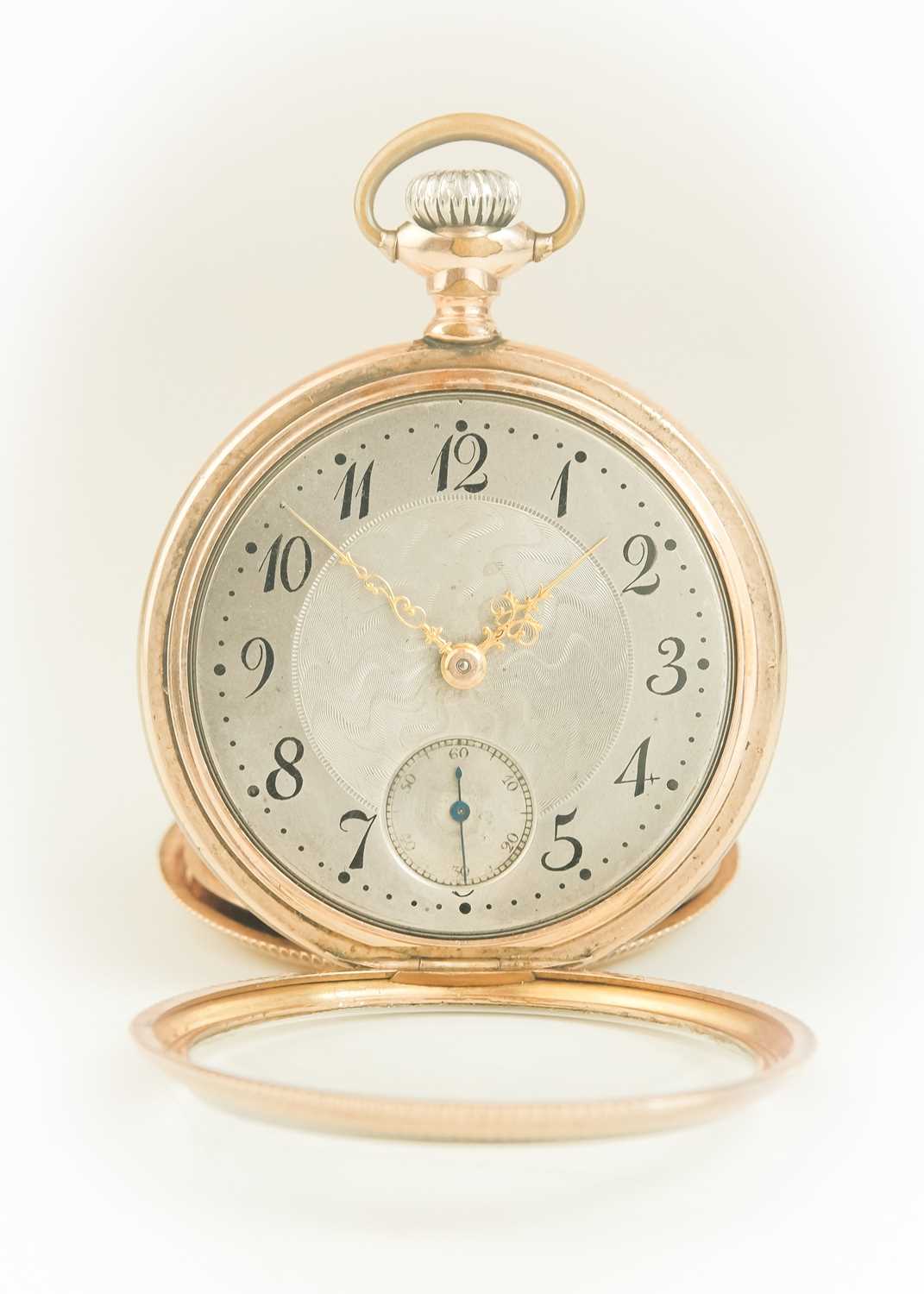 WALTHAM - A rose gold plated crown wind open face pocket watch. - Image 5 of 8