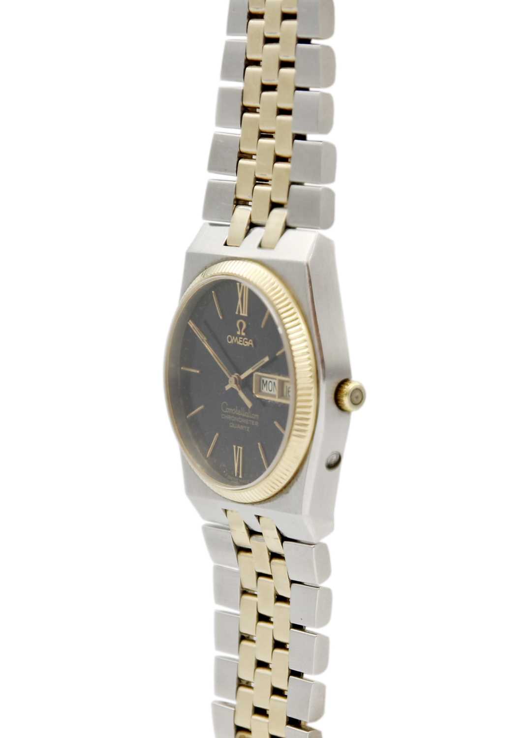 OMEGA - A Constellation bi-colour chronometer gentleman's quartz bracelet wristwatch. - Image 2 of 5
