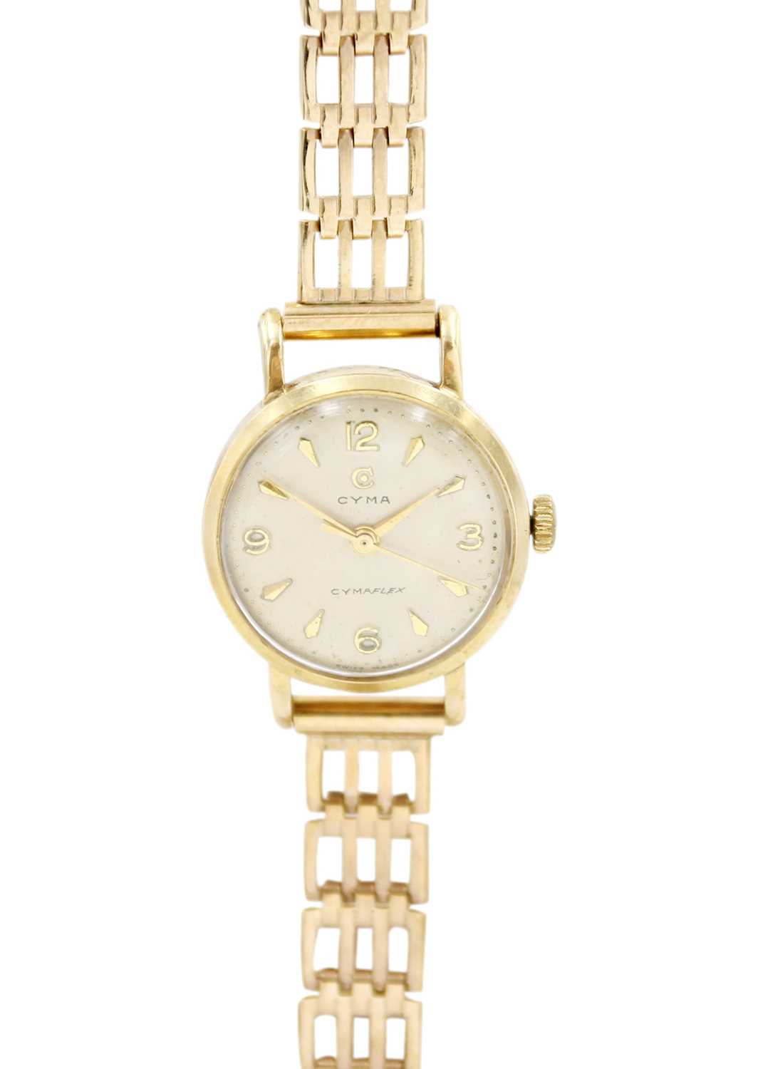 CYMA - A Cymaflex 9ct ladies manual wind bracelet wristwatch.