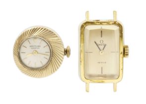 A Breitling 9ct cased pendant watch and an Omega De Ville Lady's manual wristwatch.