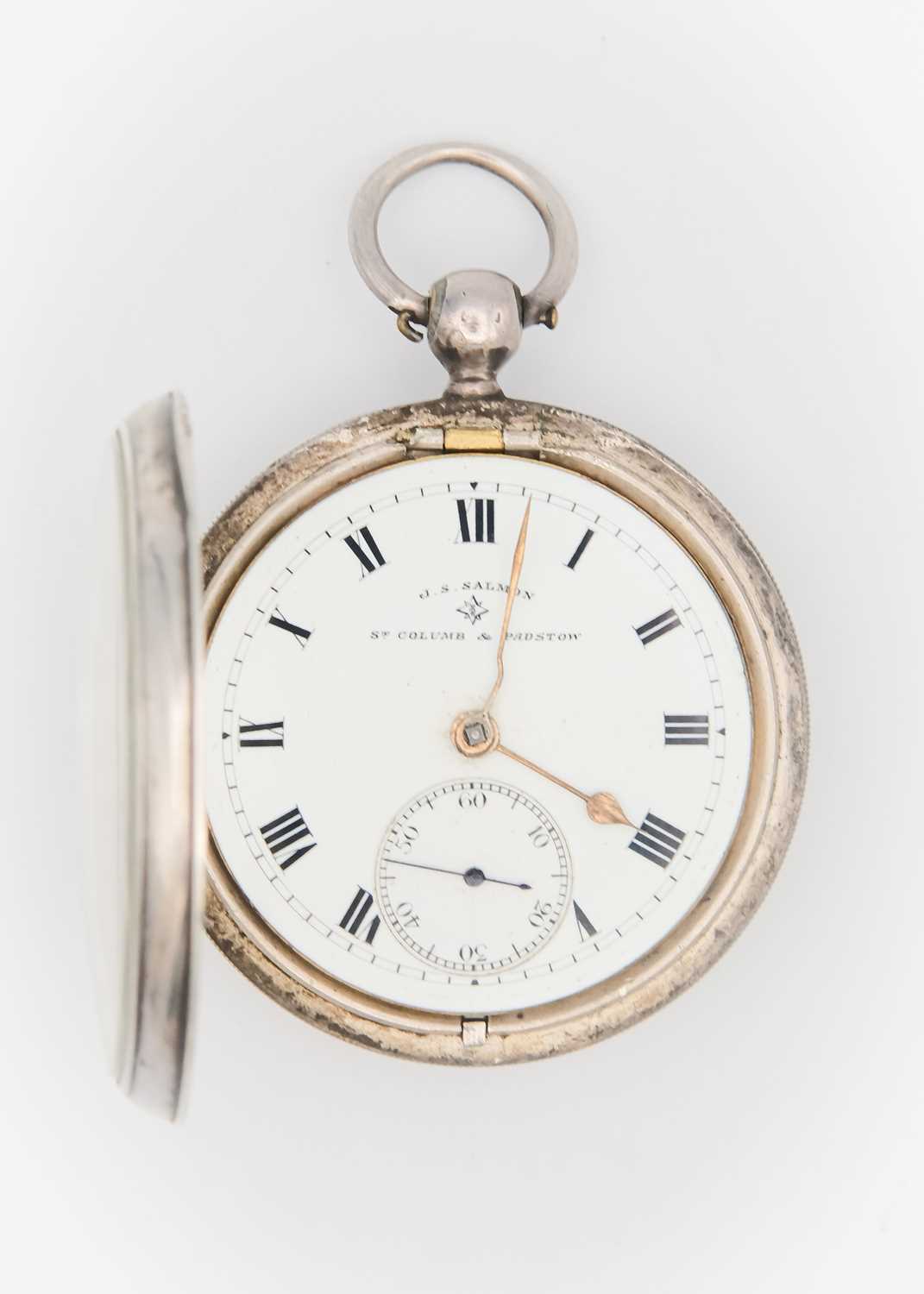 A silver-cased key wind pocket lever watch. - Image 2 of 6