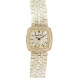 BUECHE-GIROD - A 9ct white gold lady's quartz bracelet wristwatch.