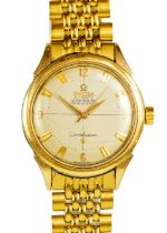 OMEGA - A Constellation Automatic chronometer gentleman's gold capped bracelet wristwatch.