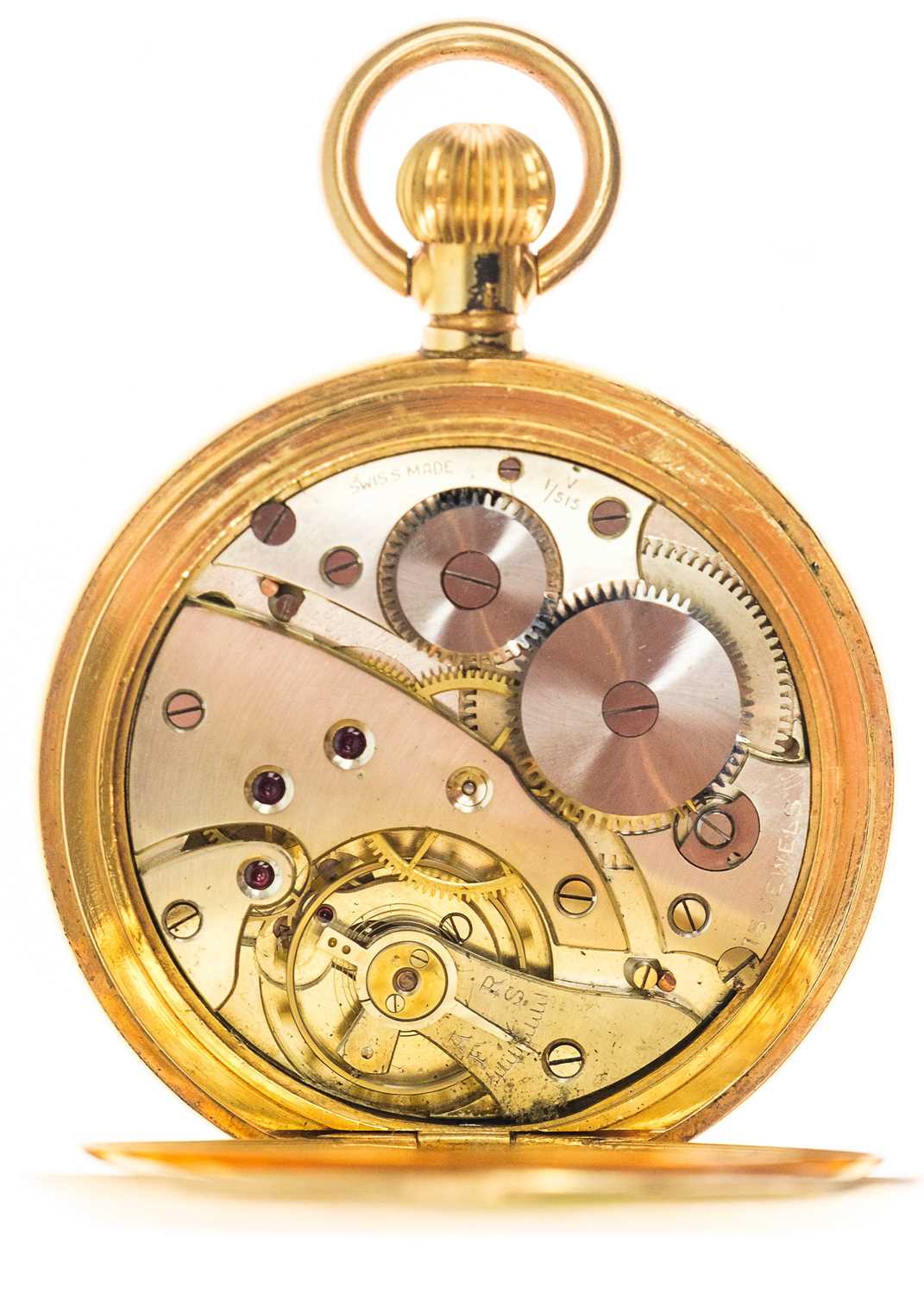 A gold-plated full hunter crown wind pocket watch by Rotary. - Image 2 of 5
