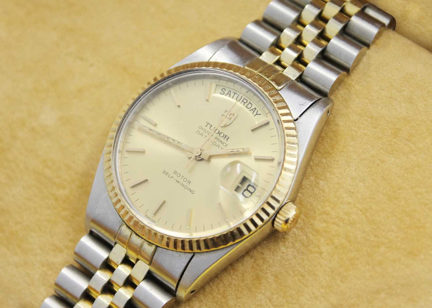 TUDOR - An Oyster Prince Date-Day gold and stainless steel gentleman's wristwatch. - Image 4 of 8