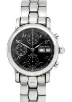 MONTBLANC - A stainless steel gentleman's automatic chronograph bracelet wristwatch.