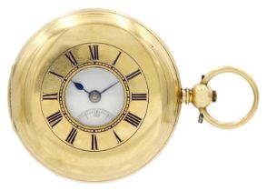 An 18ct half hunter fusee lever key wind pocket watch by George McKinnon, Aberdeen.