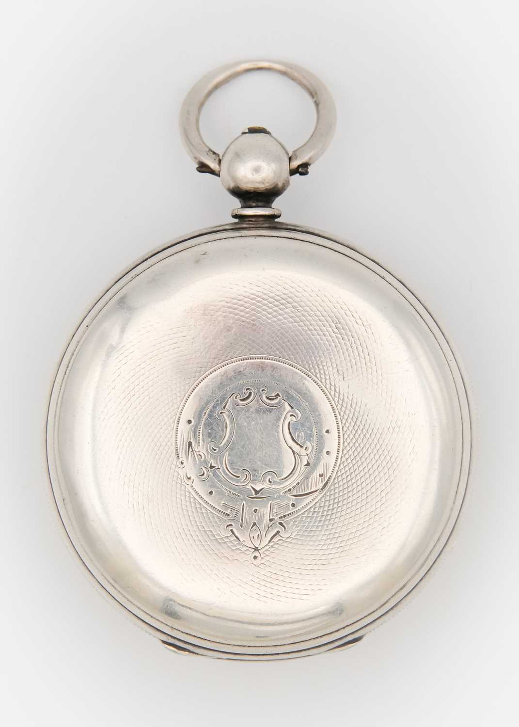 A silver cased key wind fusee lever open face pocket watch. - Image 2 of 4