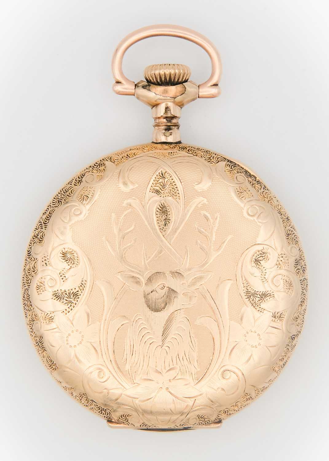 WALTHAM - A gold-plated full hunter crown wind lever pocket watch. - Image 3 of 4