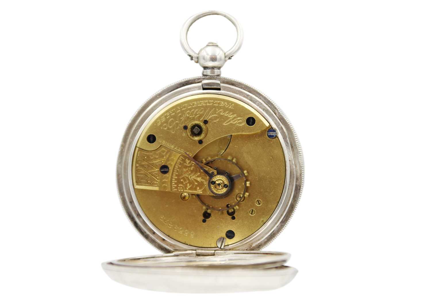 Two silver-cased key wind lever pocket watches. - Image 6 of 7