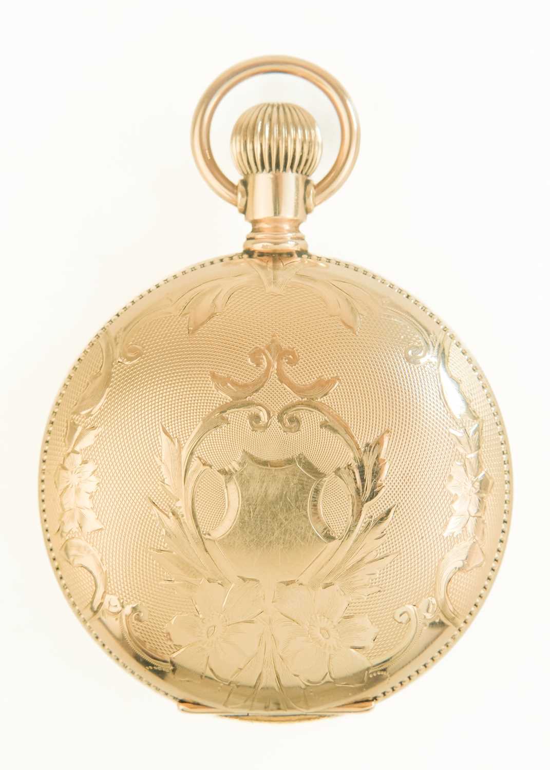 ROCKFORD - A large rose gold plated full hunter crown wind lever pocket watch. - Image 2 of 6