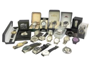 A quantity of fashion wristwatches.