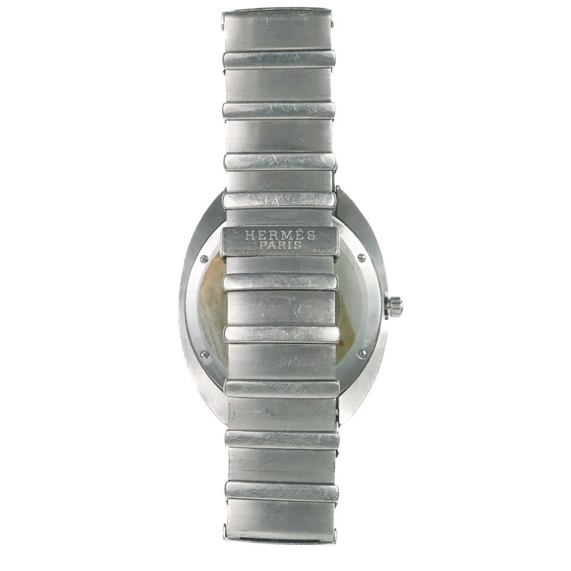 A Hermes Espace gentleman's quartz stainless steel bracelet wristwatch. - Image 2 of 4