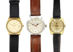 A Rodania gent's medium-sized manual wind wristwatch and two Tissot lady's wristwatches.