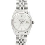 ROLEX - An Oyster Perpetual Datejust gentleman's stainless steel bracelet wristwatch.