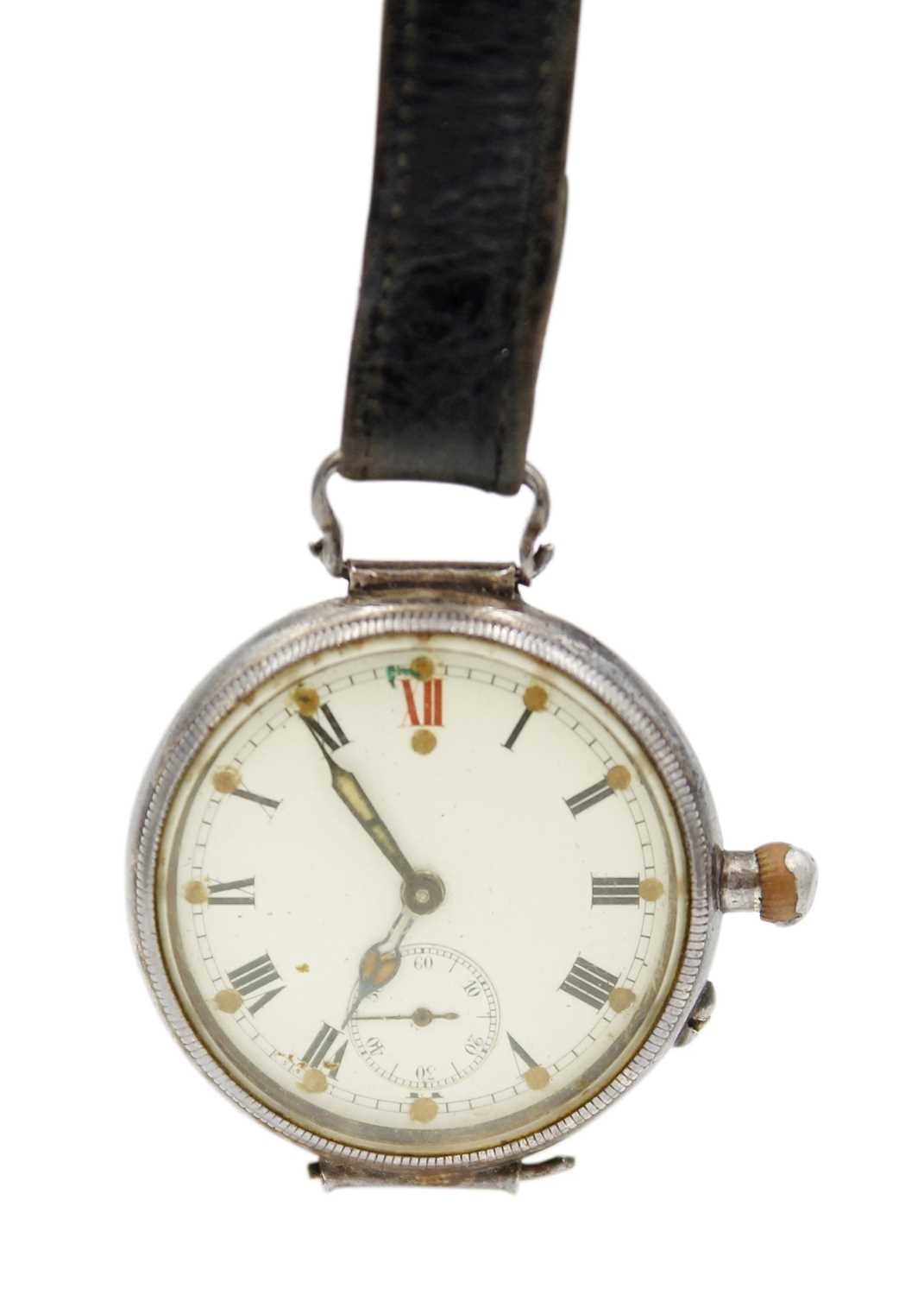 A silver-cased trench wristwatch and a Cyma Watersport wristwatch. - Image 4 of 5