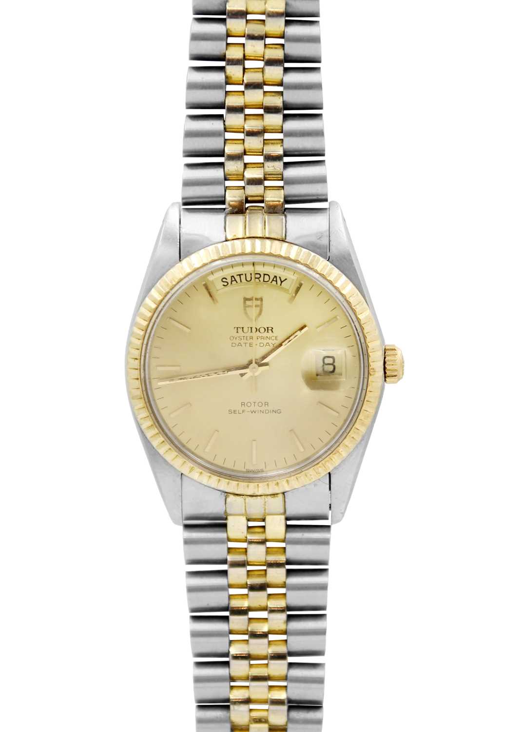 TUDOR - An Oyster Prince Date-Day gold and stainless steel gentleman's wristwatch.