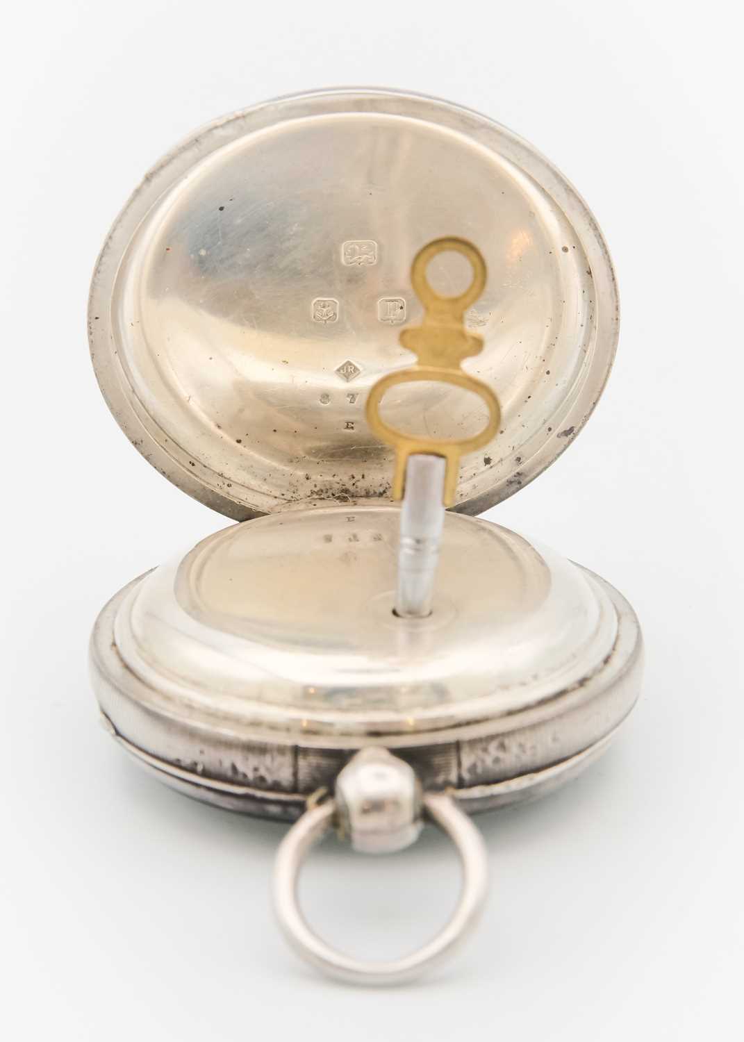A silver-cased key wind pocket lever watch. - Image 4 of 6