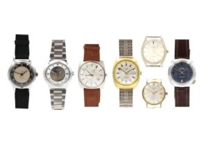 A collection of seven gentleman's mechanical wristwatches for repair or spares.