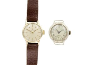 An Elgin 14ct white gold cased lady's manual wind wristwatch and a Certina lady's wristwatch.