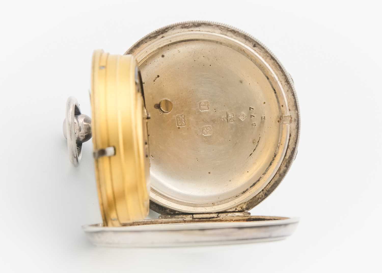 A silver-cased key wind pocket lever watch. - Image 5 of 6
