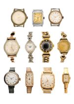 A collection of manual wind wristwatches for repairs or spares.