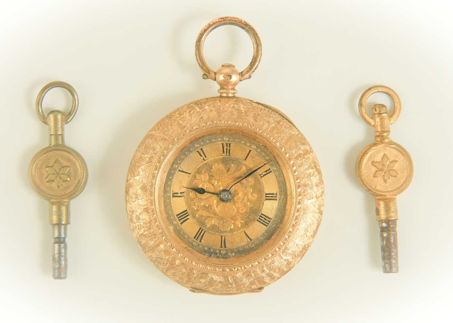 A 14ct gold lady's fob pocket watch. - Image 6 of 7
