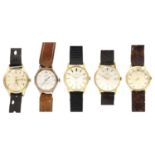 A selection of gentleman's mechanical wristwatches for repairs or spares.