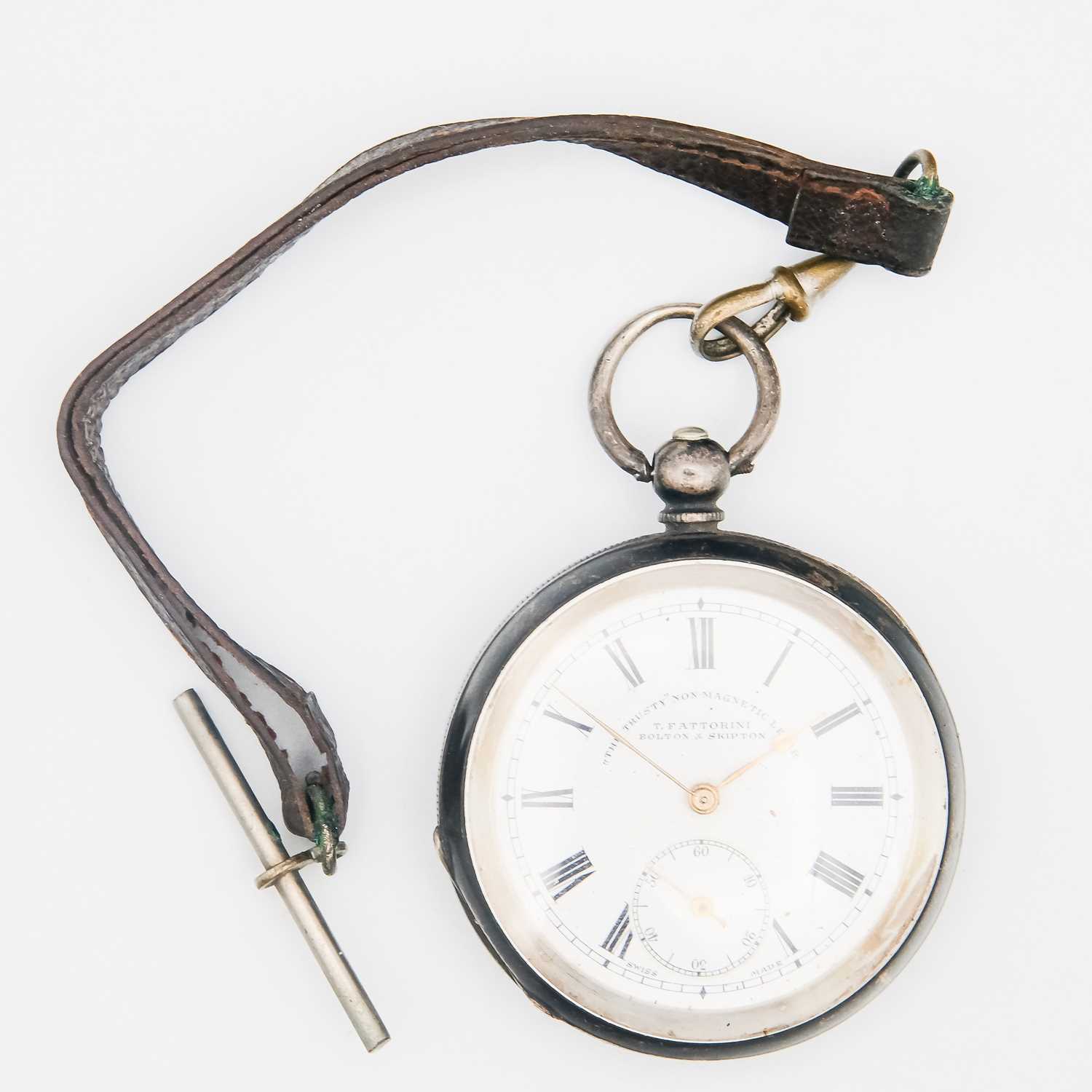 A silver cased key wind lever pocket watch. - Image 4 of 5