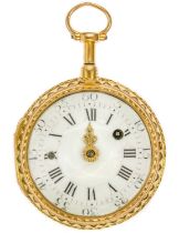 A fine 18th century French 18ct tri-colour gold verge repeating pocket watch by Jaques Castagnet.