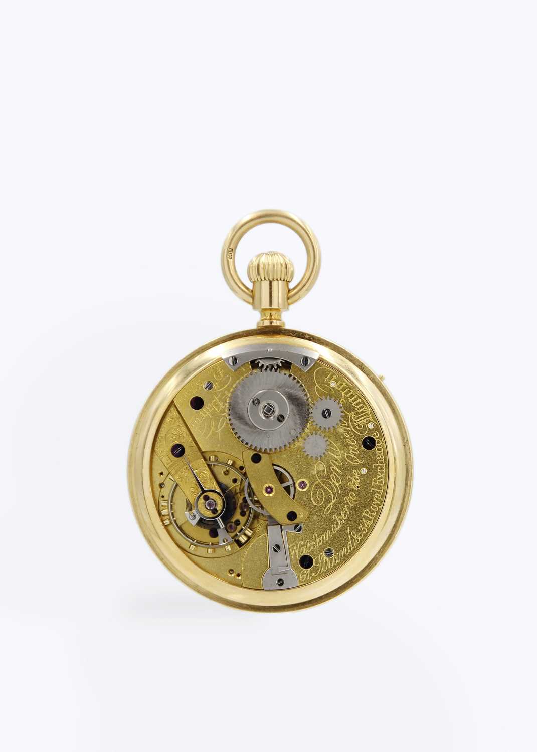 DENT - An unusual 18ct cased chronograph crown wind open face pocket watch, no. 37660. - Image 3 of 12