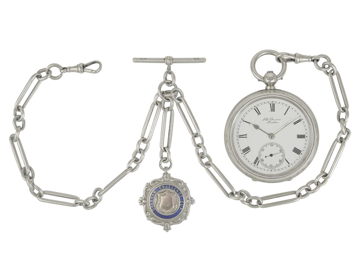J. W. BENSON - 'THE LUDGATE', a silver cased key wind lever pocket watch.