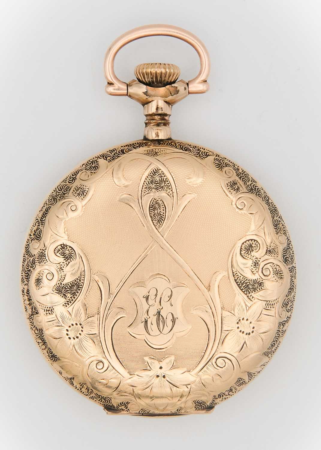 WALTHAM - A gold-plated full hunter crown wind lever pocket watch. - Image 4 of 4