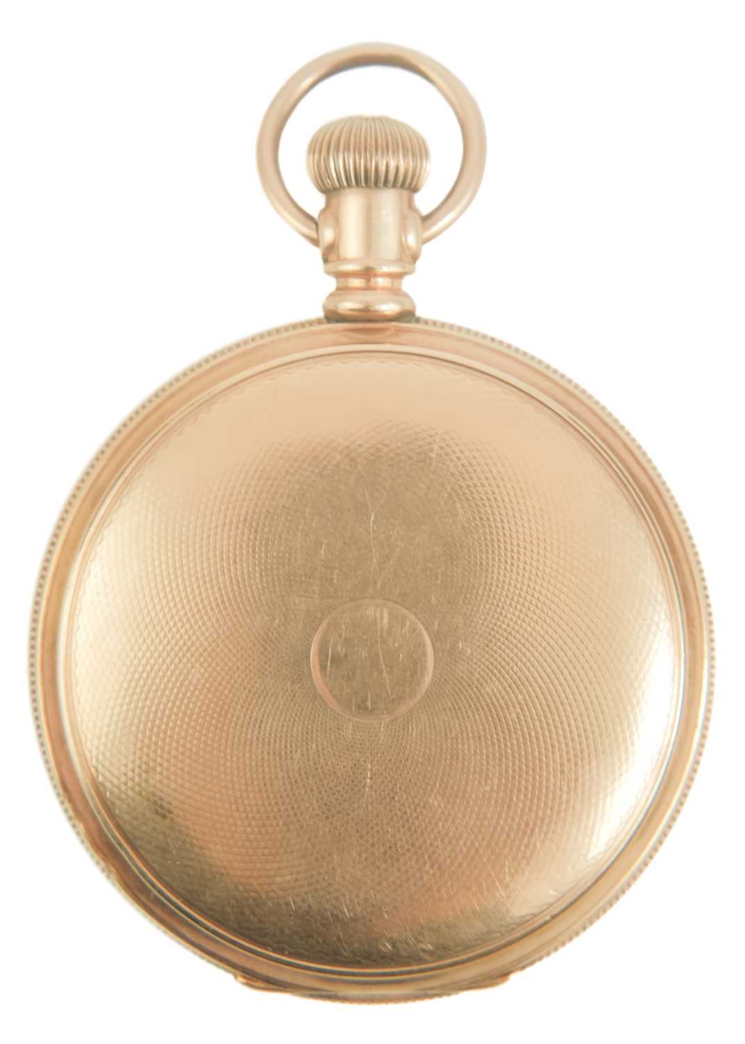 A Waltham 'Ensign' rose gold plated full hunter slim cased lever pocket watch. - Image 3 of 8