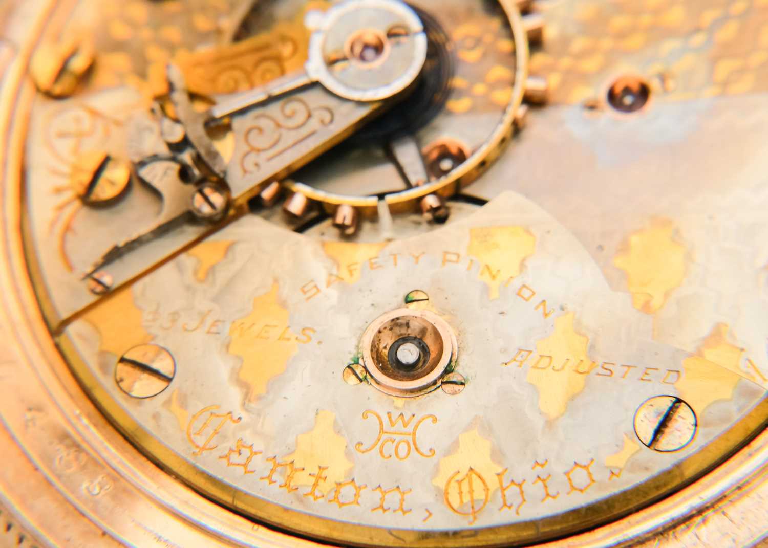 HAMPDEN WATCH CO. - A large rose gold plated full hunter crown wind pocket watch. - Image 5 of 6