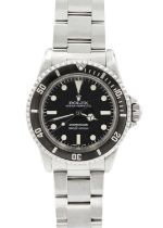 ROLEX - An Oyster Perpetual Submariner stainless steel gentleman's wristwatch, ref 5513, circa 1978.