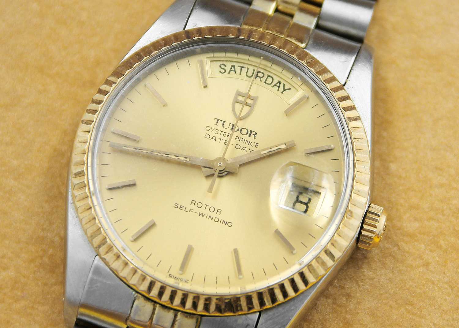 TUDOR - An Oyster Prince Date-Day gold and stainless steel gentleman's wristwatch. - Image 7 of 8