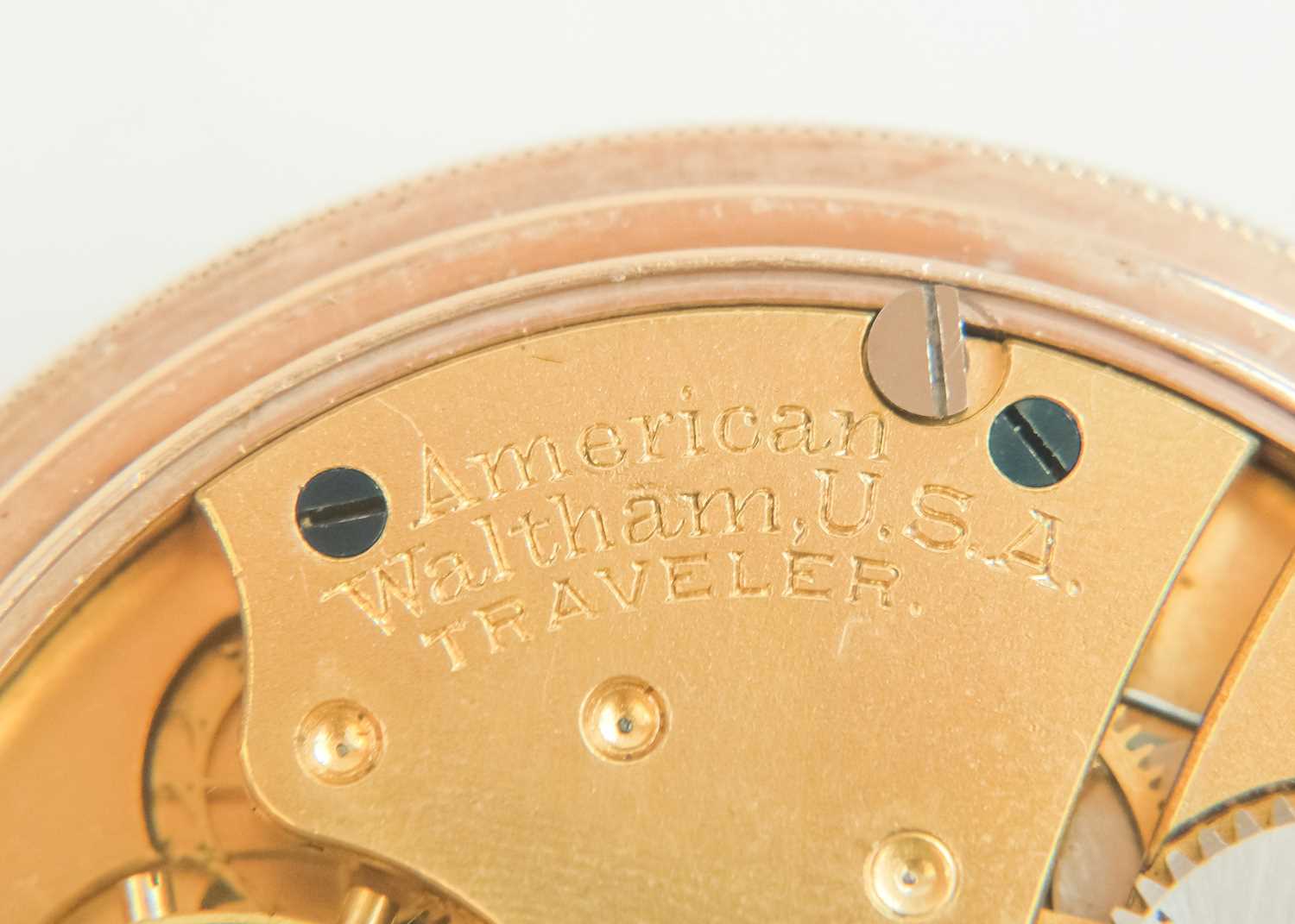 WALTHAM - A rose gold plated full hunter crown wind lever pocket watch. - Image 4 of 7