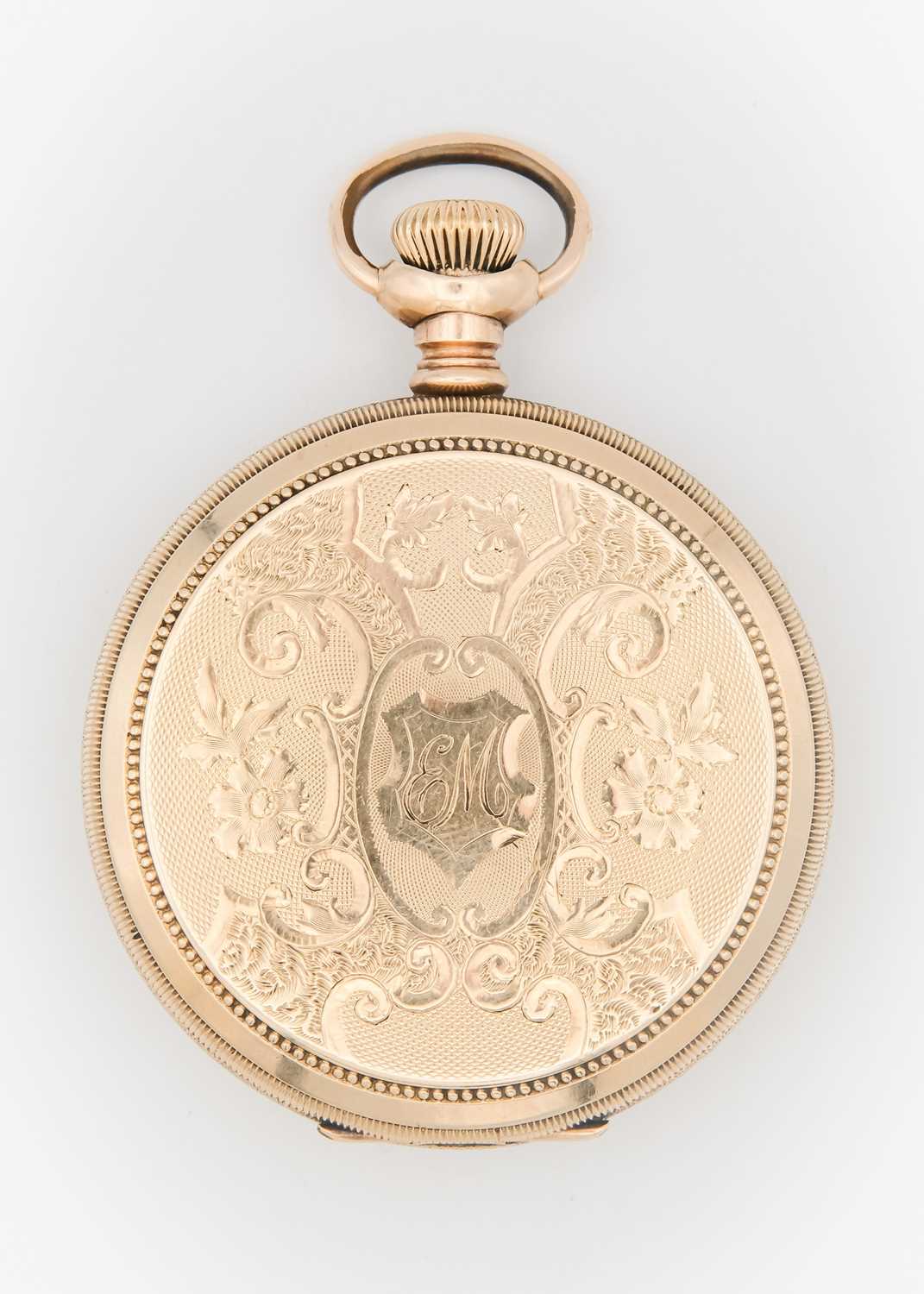ELGIN - A rose gold plated full hunter crown wind pocket watch. - Image 5 of 6