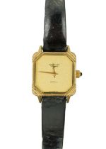 LONGINES - A lady's gold-plated quartz wristwatch.