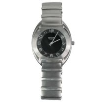 A Hermes Espace gentleman's quartz stainless steel bracelet wristwatch.