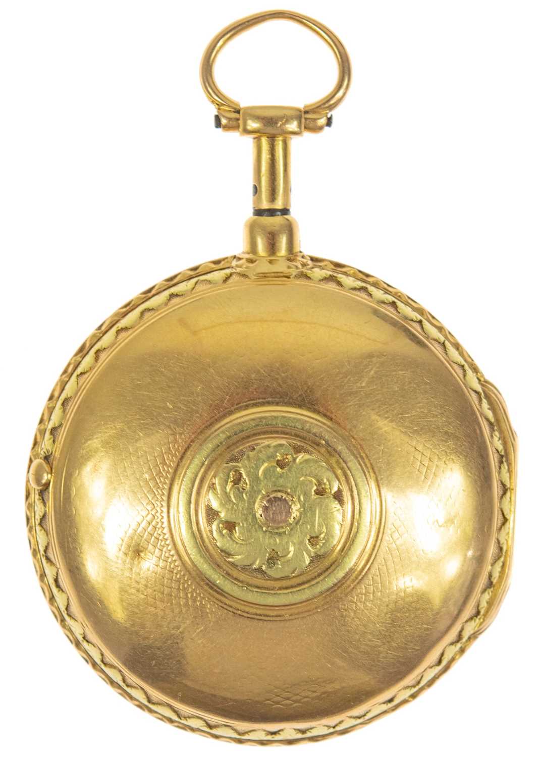 A fine 18th century French 18ct tri-colour gold verge repeating pocket watch by Jaques Castagnet. - Image 2 of 5