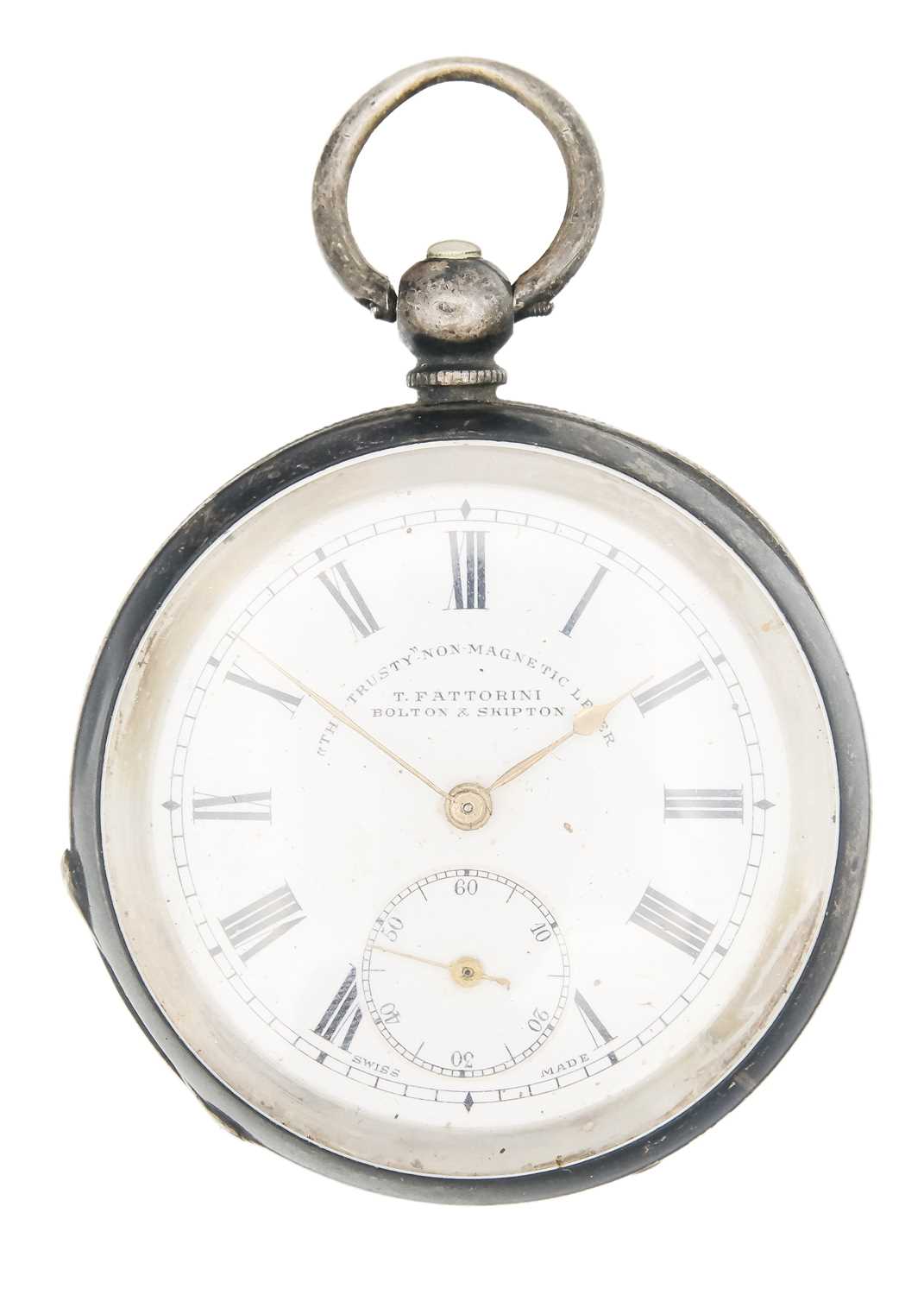 A silver cased key wind lever pocket watch.