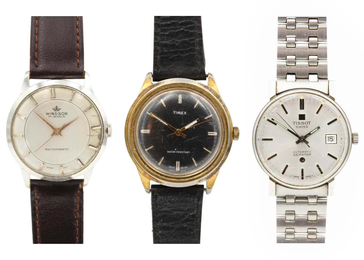 A selection of three gentleman's wristwatches.