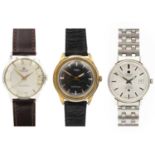 A selection of three gentleman's wristwatches.