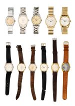A collection of ten gentleman's mechanical wristwatches and a Seiko quartz.