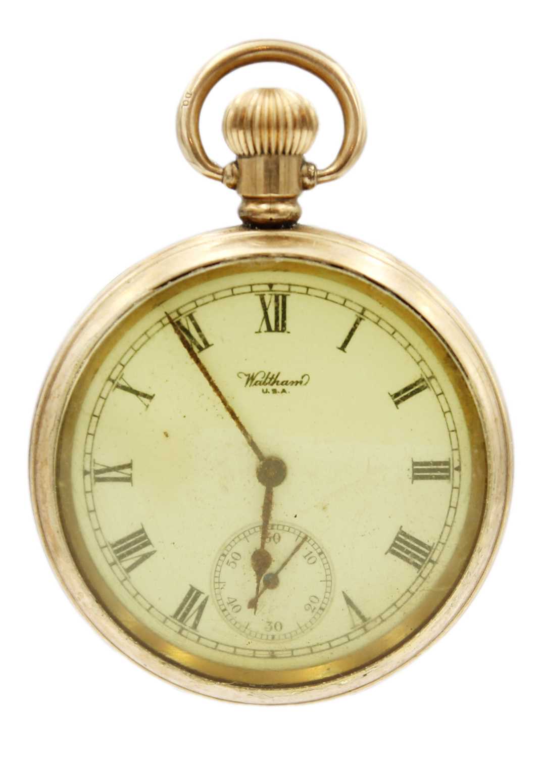 Two 9ct cased lady's manual wind wristwatches and a gold-plated Waltham pocket watch. - Image 6 of 8