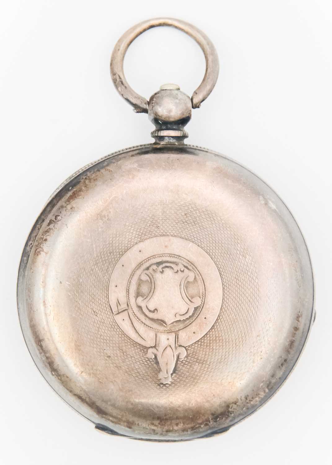 A silver cased key wind lever pocket watch. - Image 3 of 5