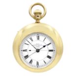 DENT - An unusual 18ct cased chronograph crown wind open face pocket watch, no. 37660.