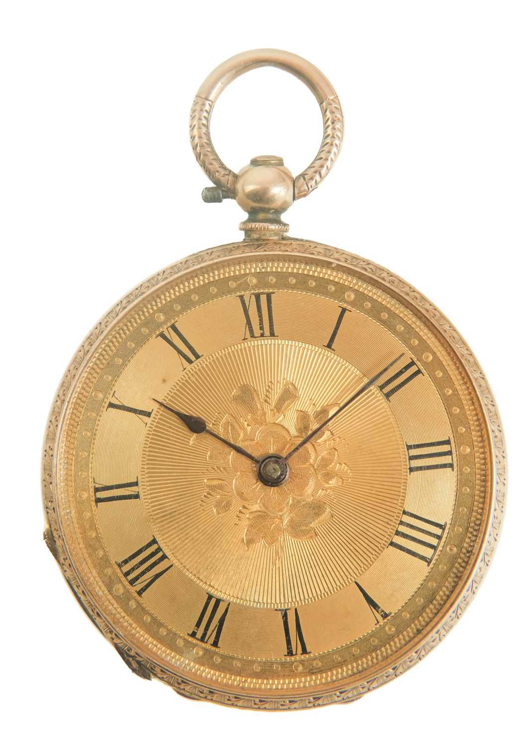 A 14ct cased key wind lady's fob Swiss cylinder pocket watch. - Image 2 of 8